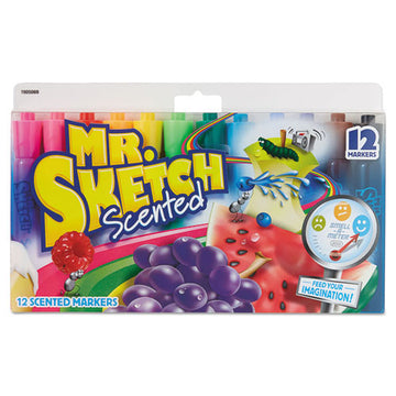 Mr. Sketch® Scented Watercolor Marker, Broad Chisel Tip, Assorted Colors, 12-set freeshipping - TVN Wholesale
